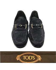Tods Navy Suede Bit Slip On Loafers