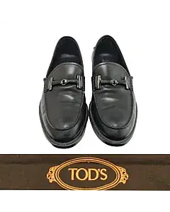Tods Black Leather Bit Loafer