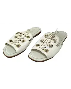 Tods White Leather Sandals