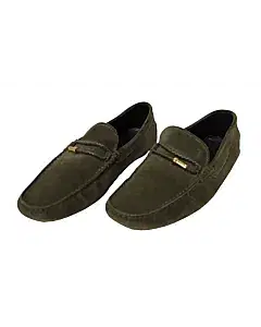 Tods Green Leather Laccetto Knot Driver Loafer