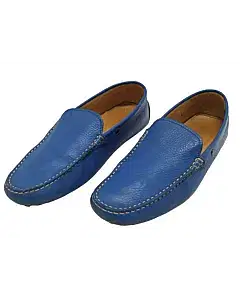 Tods Blue Leather Gommino Driving Loafer