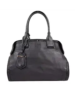 Tod's Black Leather Cape Shopper Tote