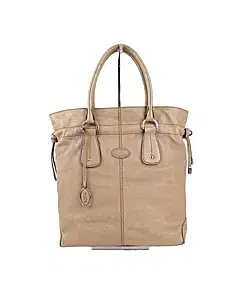 Tods Beige Leather Tote