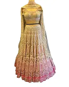 Tarun Tahiliani Pink & White Lehenga