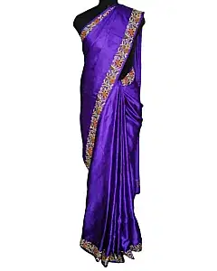 Unbranded Purple Saree Without Blouse