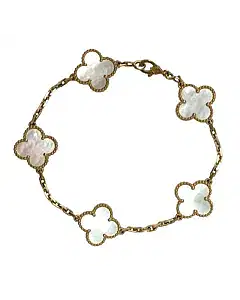 Van Cleef & Arpels Alhambra 5 Motif MoP 18k Yellow Gold Bracelet