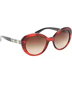  Versace Sunglasses Transparent Red - Black - Gold frame and Brown Shaded lens