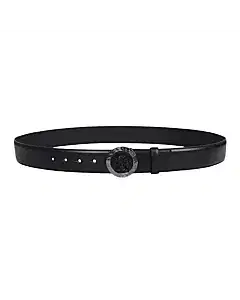 Versace Round Medusa Leather Belt for Men