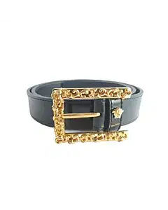 Versace Medusa Gold Buckle Leather Belt