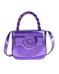 Versace La Medusa Embellished Mirrored-Leather Shoulder Bag