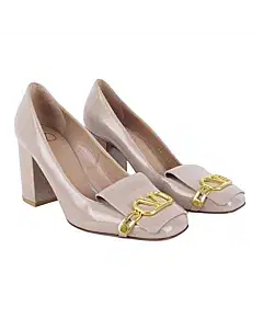 Valentino Leather Vlogo Club Block Heel Pumps