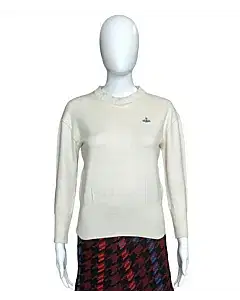 Vivienne Westwood Off White Embroidered Crewneck Sweater