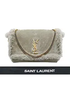 Saint Laurent Kate Medium YSL Shearling Shoulder Bag