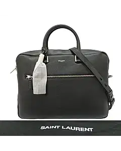 Saint Laurent Sac De Jour Croc Embossed Leather Briefcase