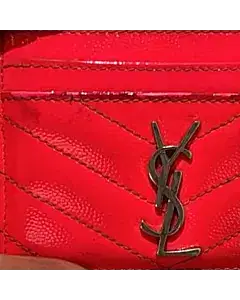 Saint Laurent Red Leather Card Holder