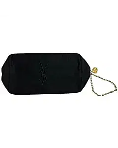 YSL Beauty Black Pouch With Gold Wrist Chain