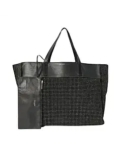 Saint Laurent East West Shopper Tote Studded Leather And Suede