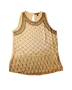 Zara White Beaded Top