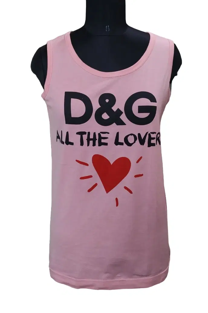 Dolce & Gabbana Women Sleeveless Pink T-shirt
