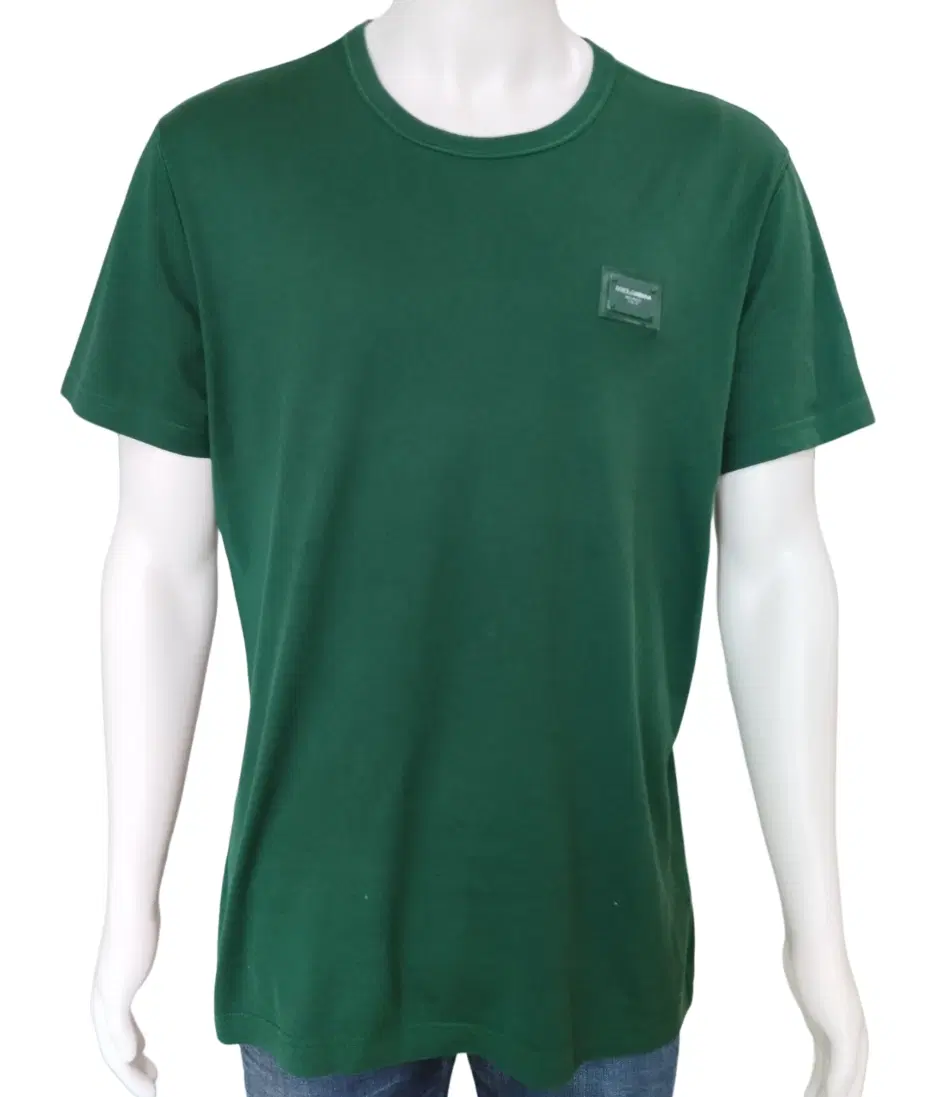 Dolce & Gabbana Milano G8KJ9T Logo Patch Green Tshirt