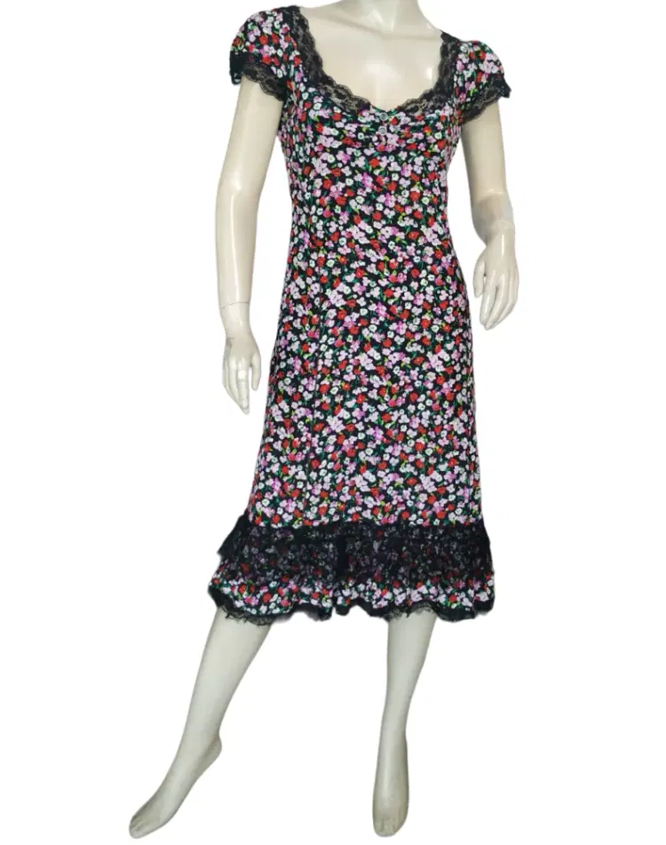 Dolce & Gabbana Cap-Sleeve Floral Printed Dress-Hover-Image