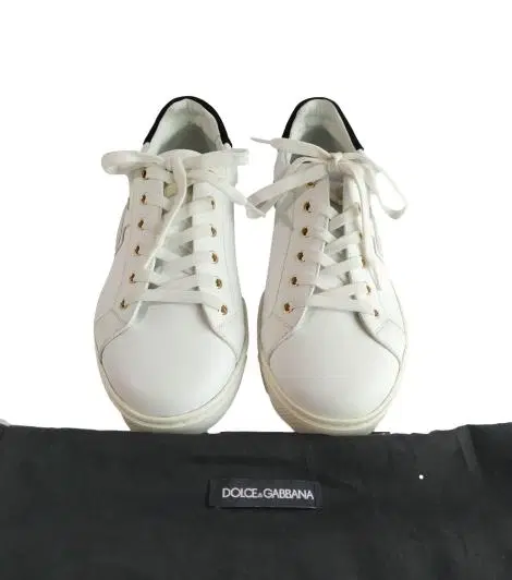 Dolce & Gabbana White Logo Plaque Low Sneakers Size / 6.5-Hover-Image