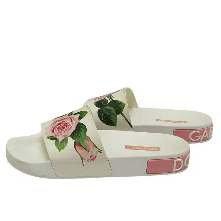 Dolce & Gabbana Rose Printed Pool Slides-Hover-Image