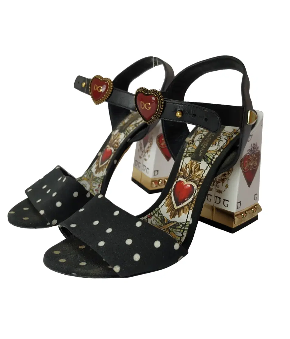 Size 36 - Dolce & Gabbana Cady Sacred Heart Printed Sandal