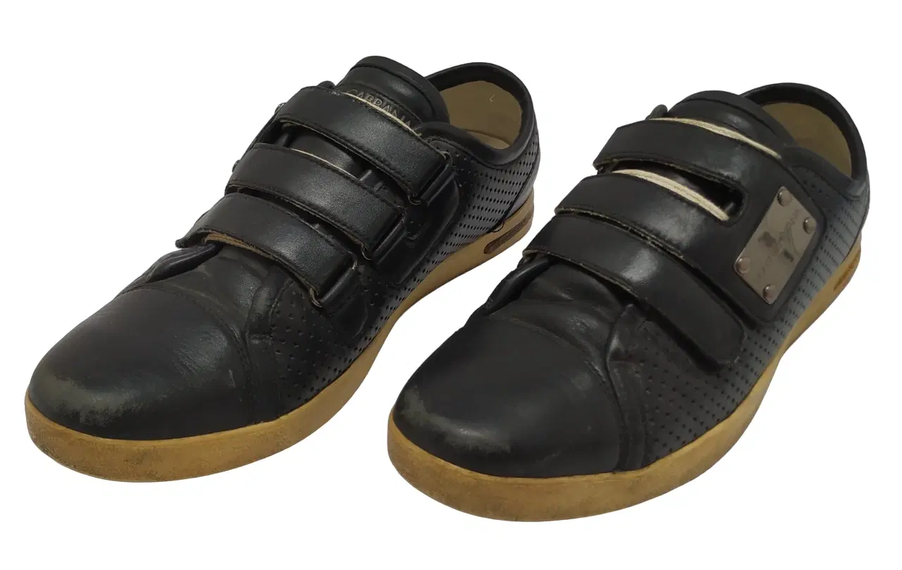 Size 7.5 - Dolce & Gabbana Mens Black Hook Loop Sneaker