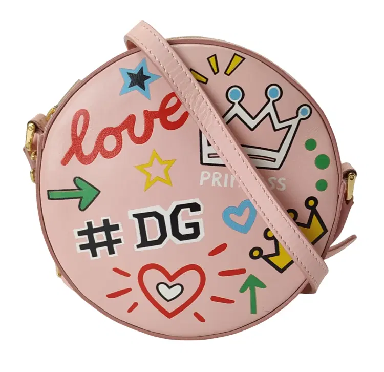 Dolce & Gabbana Pink Leather Round Crossbody Bag-Hover-Image