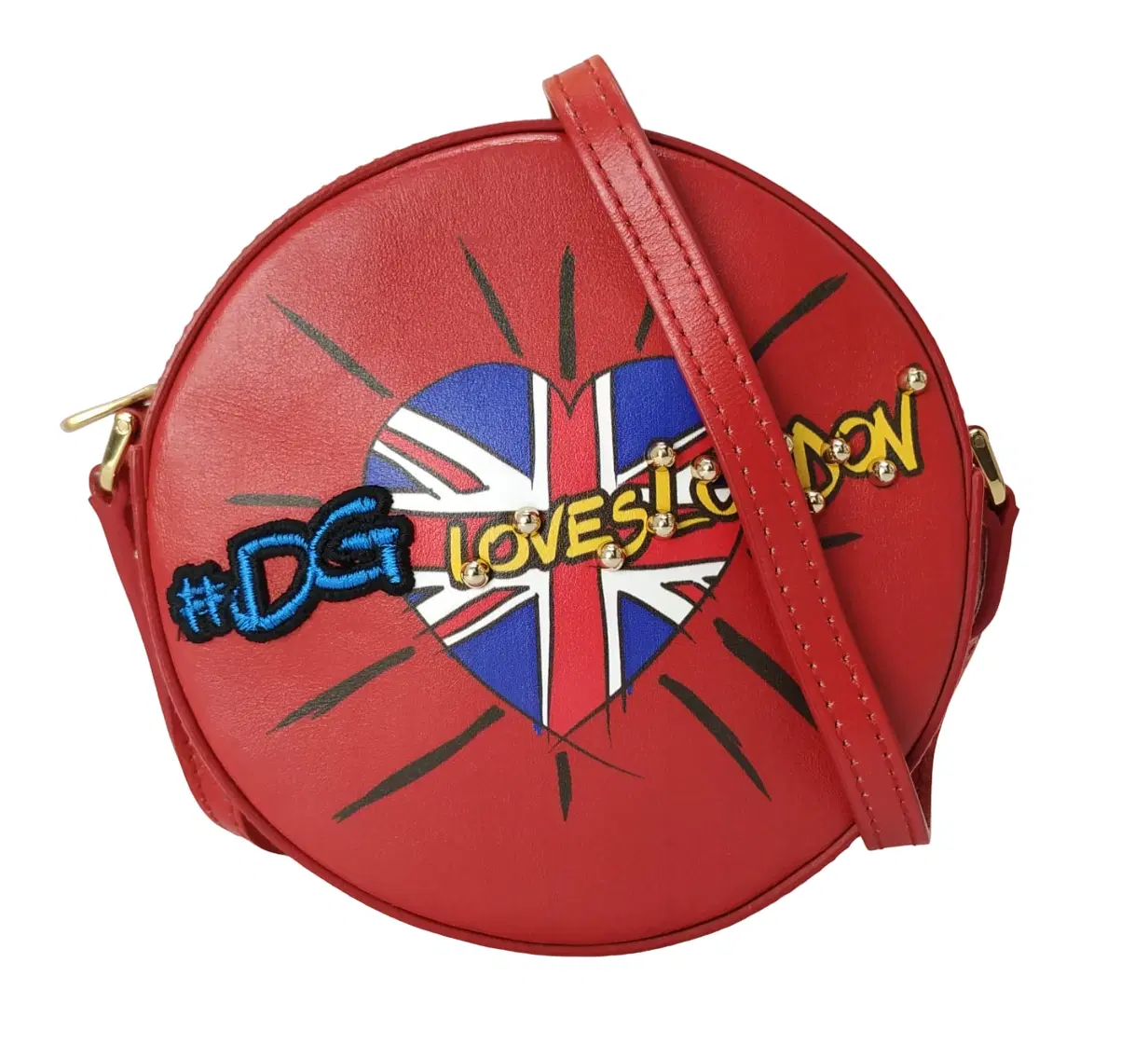 Dolce & Gabbana Red Leather Round Crossbody Bag