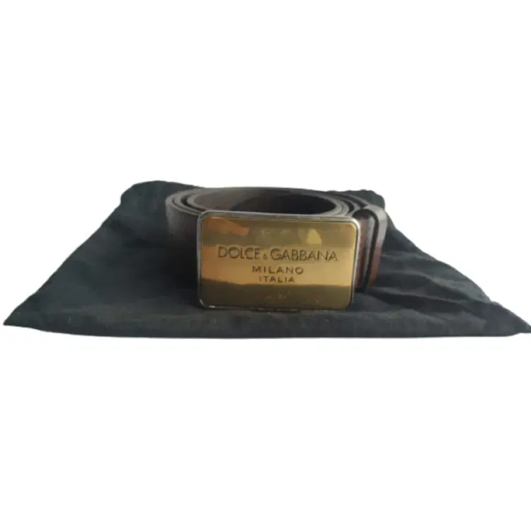 Dolce & Gabbana Logo-Plaque Brown Leather Belt-Hover-Image