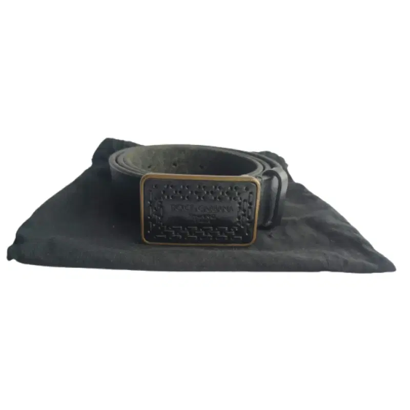 Dolce & Gabbana Logo-Plaque Black Leather Belt