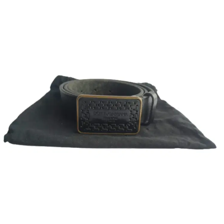Dolce & Gabbana Logo-Plaque Black Leather Belt-Hover-Image