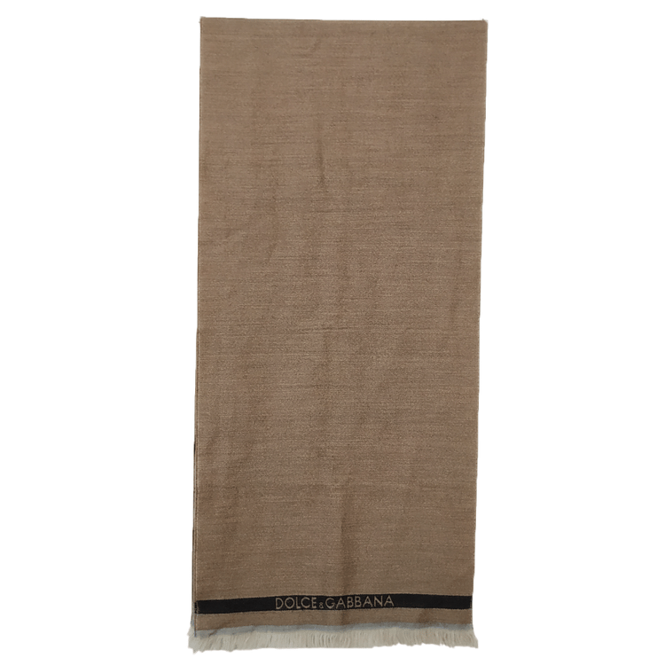 Dolce And Gabbana Beige Wool Scarf-Hover-Image