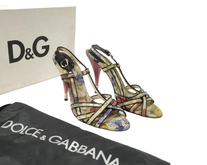 Size 40 - Dolce and Gabbana Criss Cross Multi Color Heels