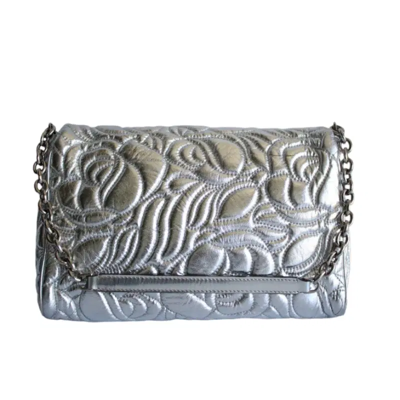 Dolce & Gabbana Silver Metallic Floral Bag