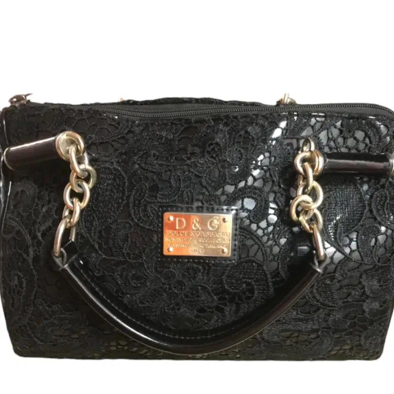 Dolce And Gabbana Black Embroidery Bag