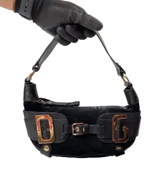 Dolce & Gabbana LOGO Black Leather Mini Shoulder Bag