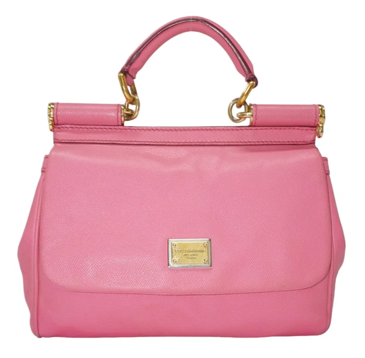 Dolce & Gabbana Pink Leather Miss Sicily Top Handle Bag