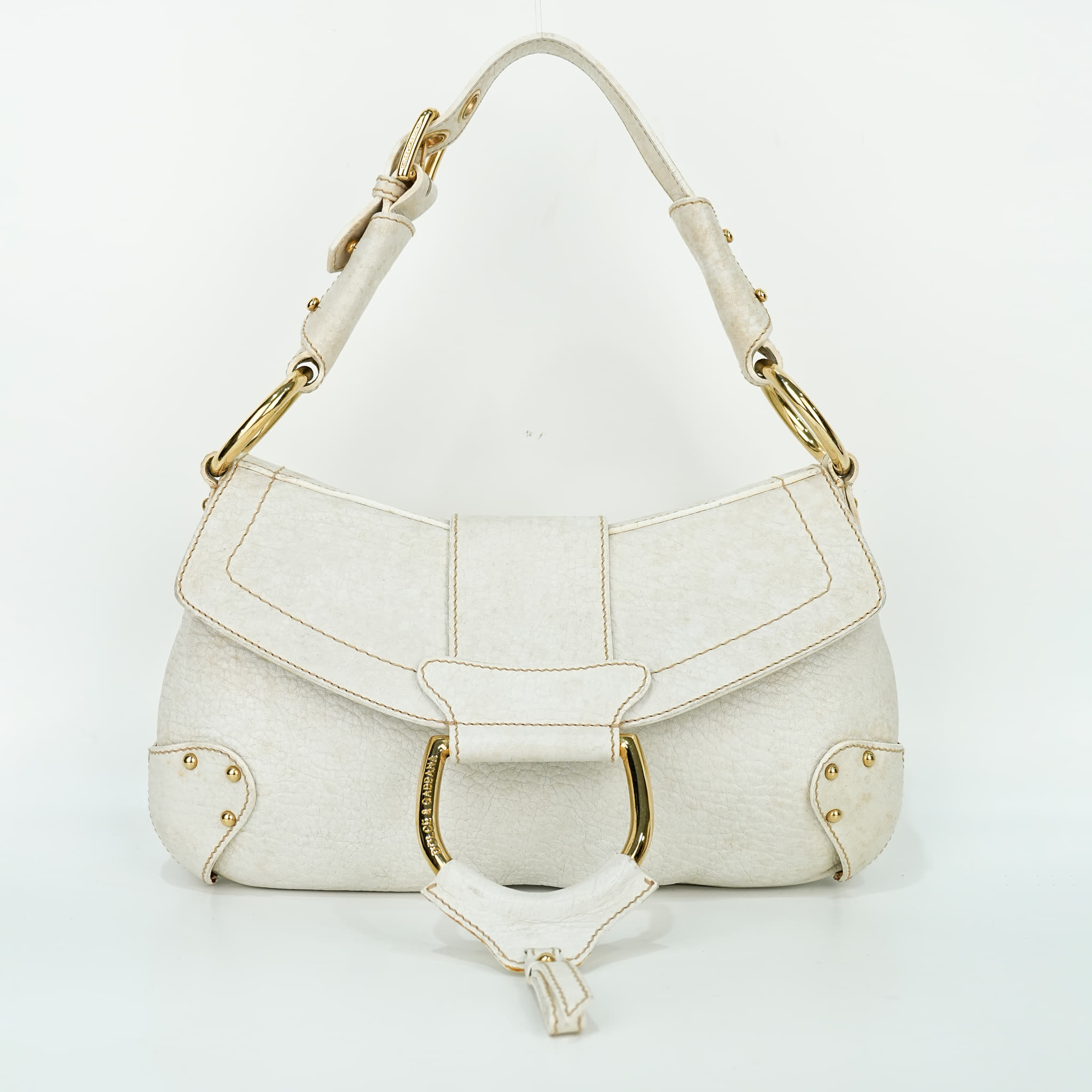 Dolce & Gabbana White Leather Hand Bag