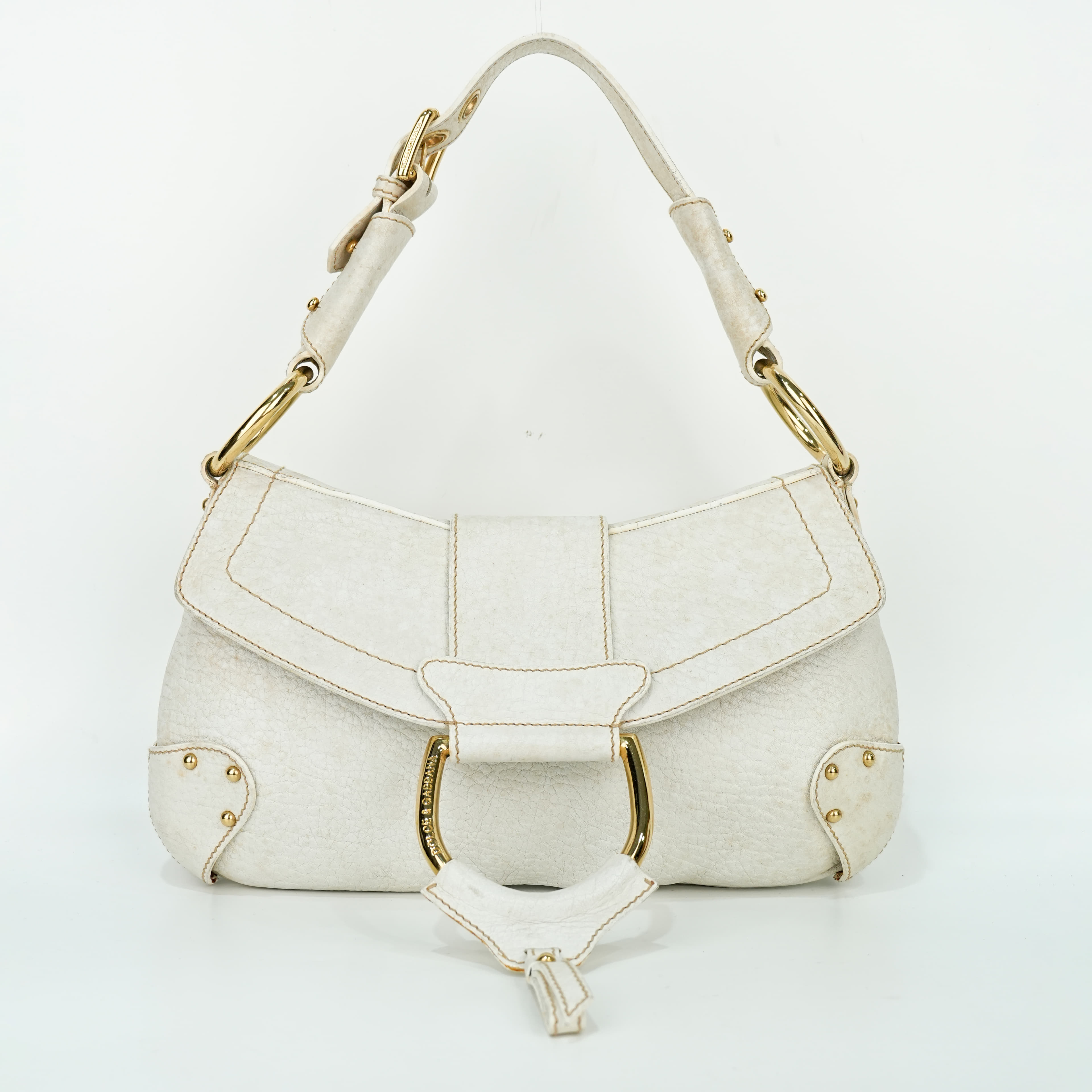 Dolce & Gabbana White Leather Hand Bag