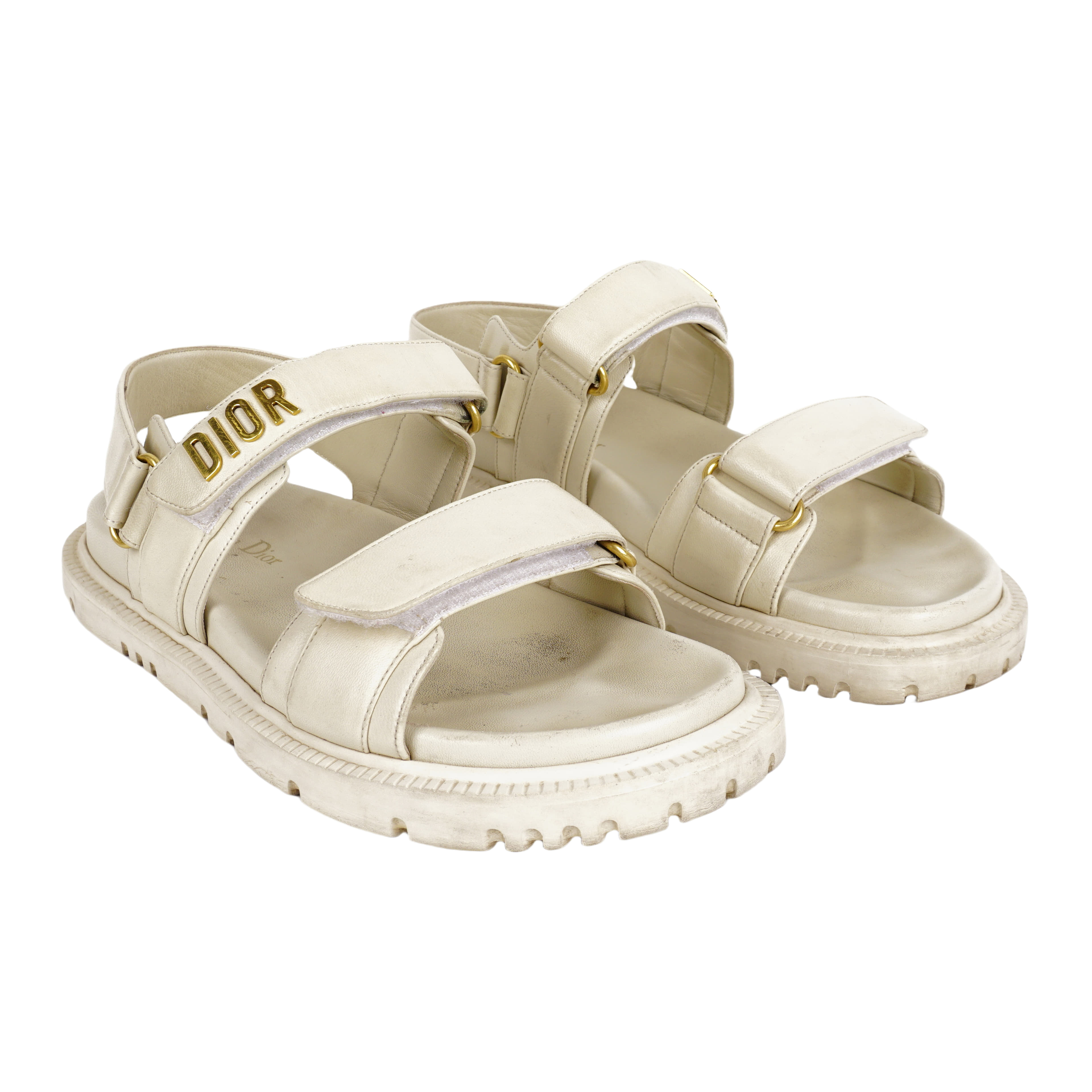 Size 38.5 - Dior Dioract Sandal White Lambskin