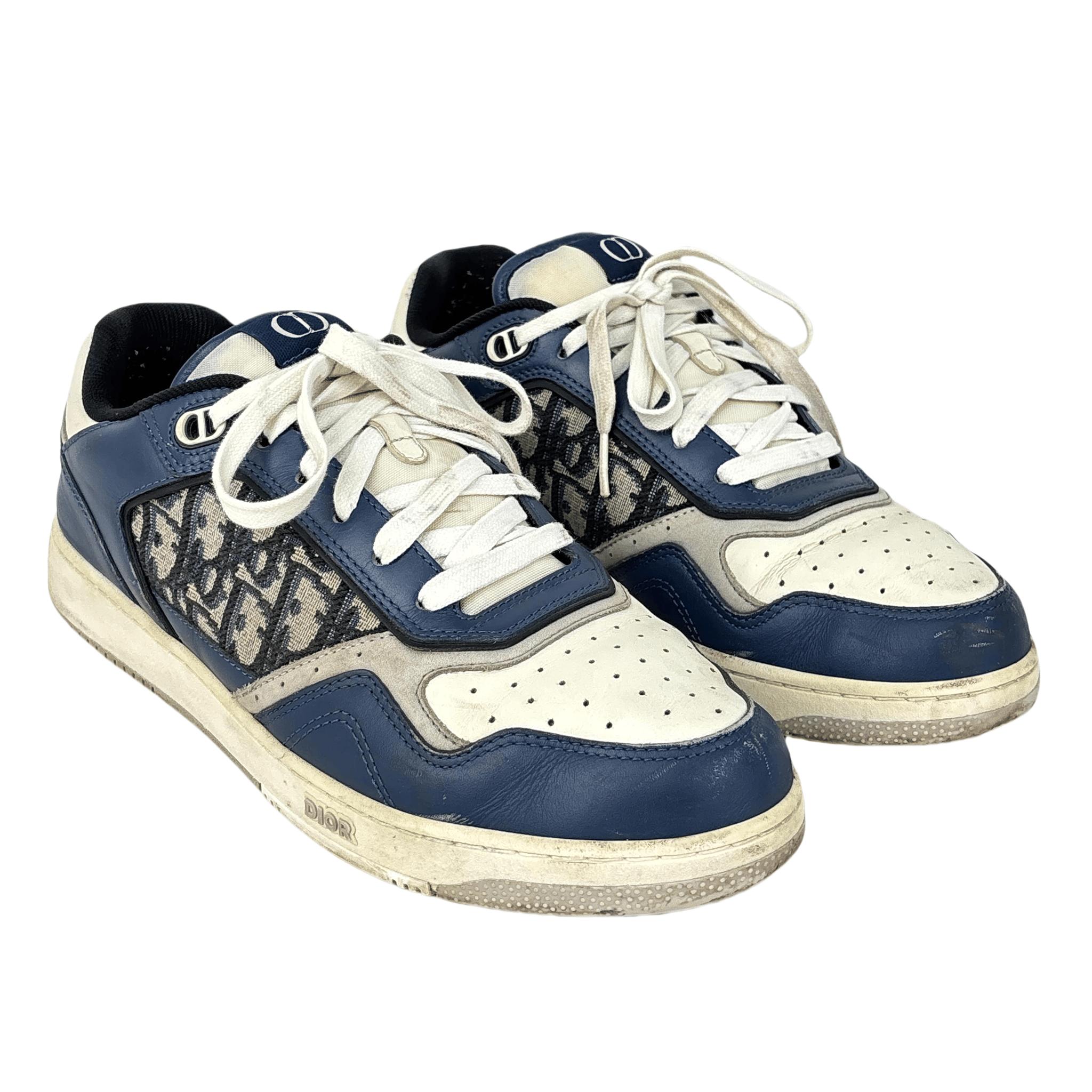 Size 42 - Dior Gray Smooth Calfskin with Beige and Black Dior Oblique Jacquard Sneakers