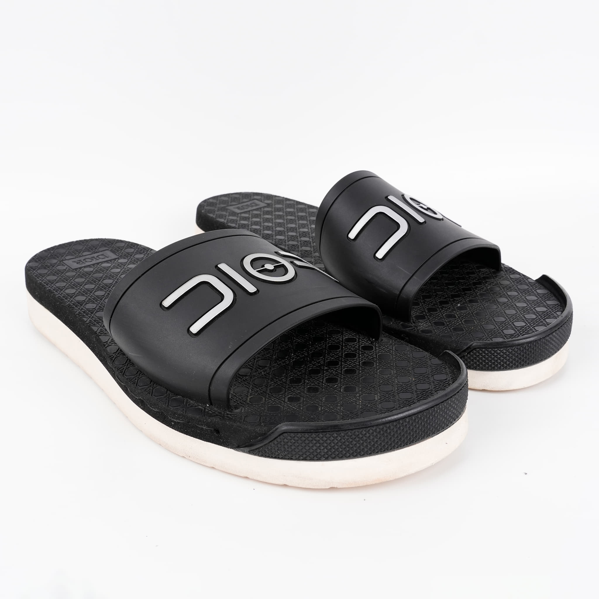 EU 41 - Dior Black Rubber Logo Slide Sandals