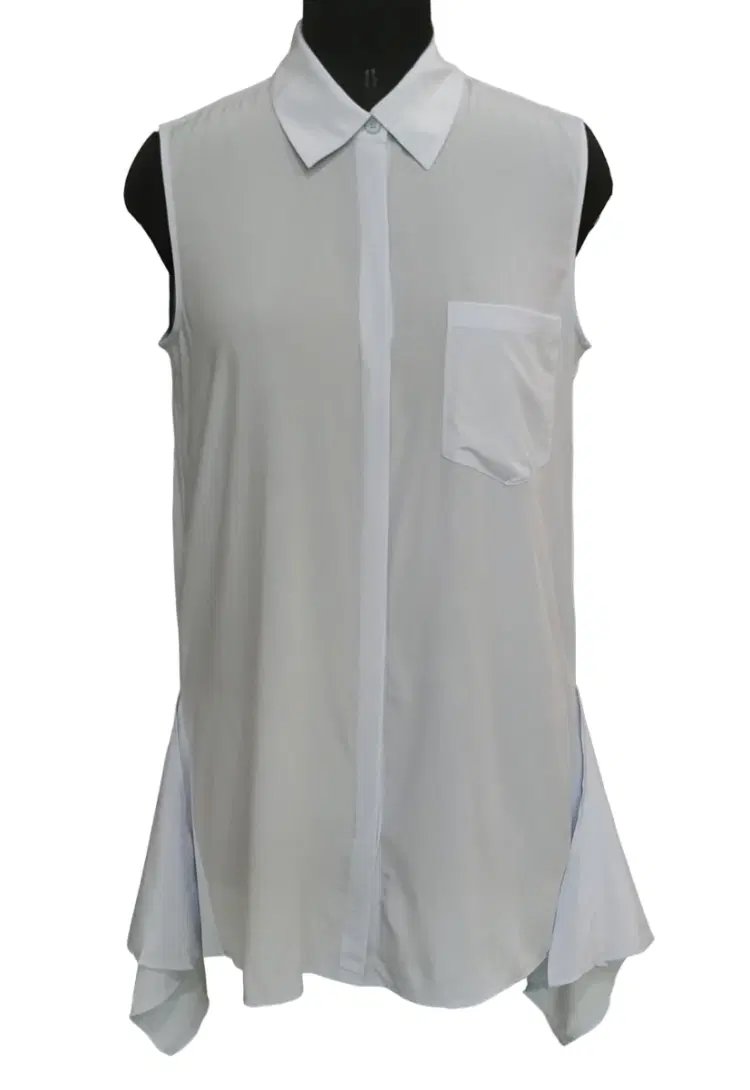DKNY Sleeveless Button-Up Women Blouse Shirt-Hover-Image