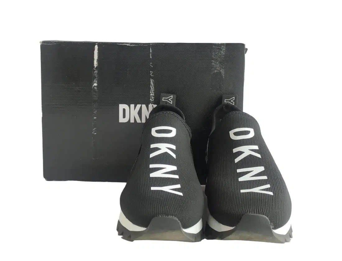 DKNY Abbi Black Logo-trim Slip-on Neoprene Trainers