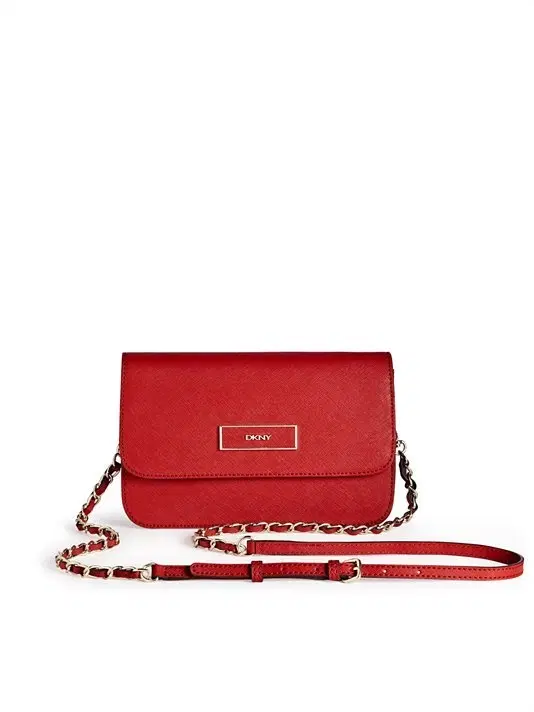 DKNY Saffiano Leather Flap Crossbody Bag-Hover-Image
