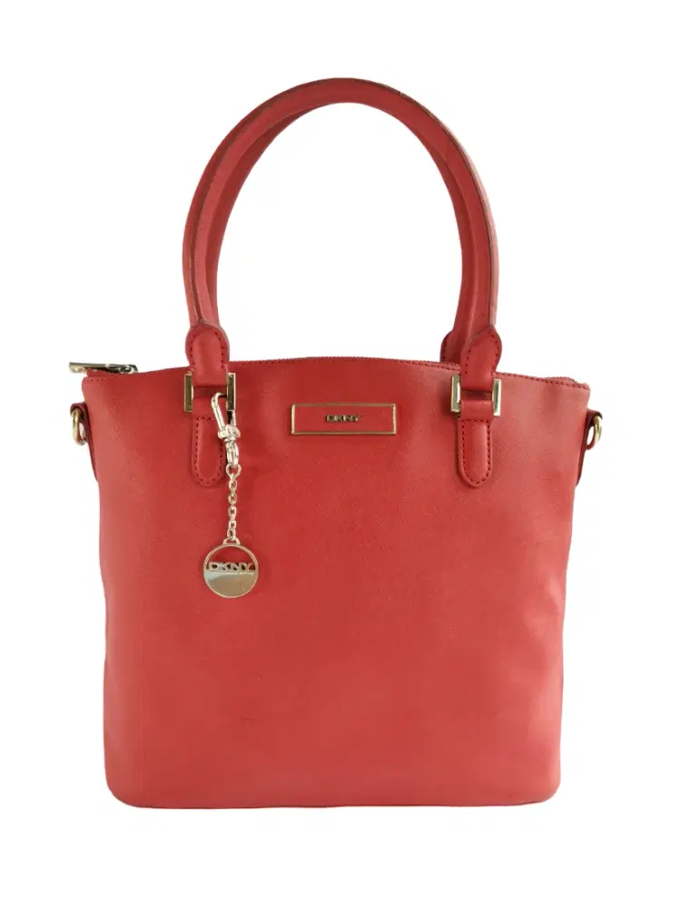 DKNY Red Leather Satchel-Hover-Image