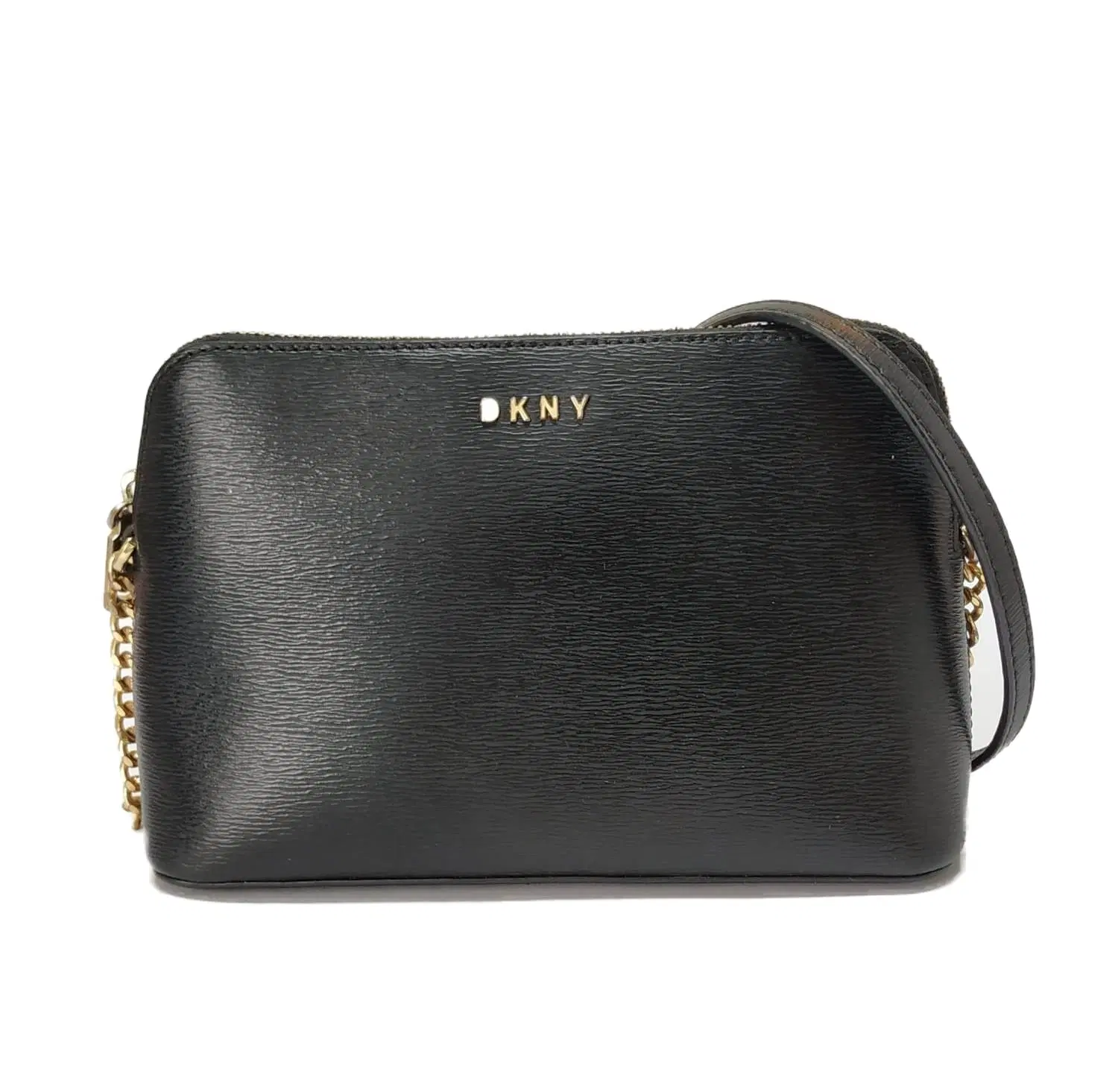 DKNY Black Bryant Dome-shape Leather Crossbody Bag
